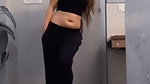 chandini sexy hot navel and tummy in black sport costume 22