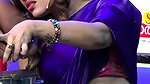 anumol sexy wide tummy in violet saree 22