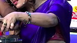 anumol sexy wide tummy in violet saree 22