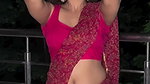 hot sizzling insta model sexy navel in pink saree 22