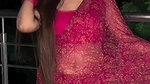 hot sizzling insta model sexy navel in pink saree 22