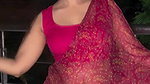 hot sizzling insta model sexy navel in pink saree 22