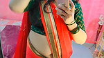 homely marathi lady open deep navel in red saree 22