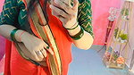 homely marathi lady open deep navel in red saree 22