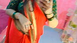 homely marathi lady open deep navel in red saree 22
