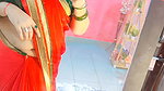 homely marathi lady open deep navel in red saree 22