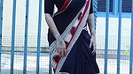 viber sexy big fleshy deep navel in black saree 22