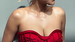 NIA SLUTTY OPEN DEEP CLEAVAGE LUSTY IN OFF SHOULDER DRESS YUMM 24