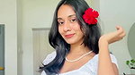 beautiful lankan girl deep sexy navel in white top and floral midy 22
