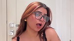 busty desi lady huge tits and cleavage in black top 22
