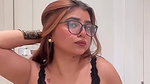 busty desi lady huge tits and cleavage in black top 22