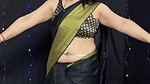 anjali rana hot sizzling dance in black saree and belly chain 22
