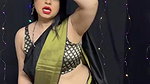 anjali rana hot sizzling dance in black saree and belly chain 22
