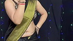 anjali rana hot sizzling dance in black saree and belly chain 22