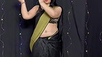 anjali rana hot sizzling dance in black saree and belly chain 22