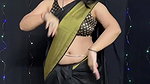 anjali rana hot sizzling dance in black saree and belly chain 22