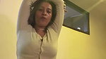 hot sexy girl wide tummy and navel in white top 22