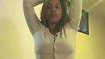 hot sexy girl wide tummy and navel in white top 22