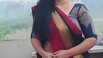 harsha tempting curvers and tummy in black saree 22