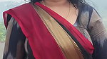 harsha tempting curvers and tummy in black saree 22