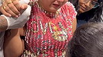 cute chubby girl crying while navel piercing 22
