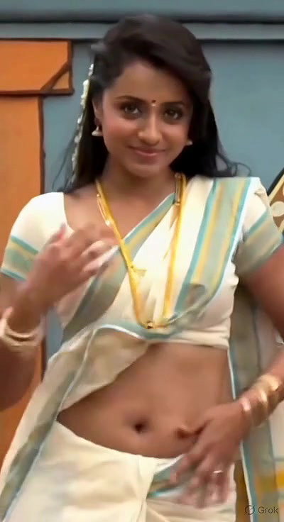 Trisha adjusting saree wantedly to reveal and tempt 248