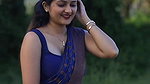 cute sexy malayali girl cleavage and navel in violet saree 22