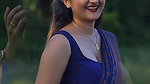 cute sexy malayali girl cleavage and navel in violet saree 22