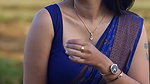 cute sexy malayali girl cleavage and navel in violet saree 22