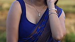 cute sexy malayali girl cleavage and navel in violet saree 22