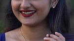 cute sexy malayali girl cleavage and navel in violet saree 22