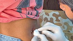 Desi girl sexy deep navel piercing in pink top 22