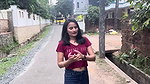 desi girl walking in red tshirt showing navel 22