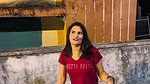 desi girl walking in red tshirt showing navel 22