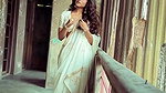 DIPSHA ROY DESI BONG DIVA CURVY IN BRA BLOUSE DESIGN SAREE SHOOT 22