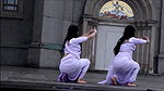 Sexy NRI Desi Girl Wide Open Navel Dance in White Saree 22