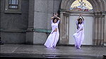 Sexy NRI Desi Girl Wide Open Navel Dance in White Saree 22