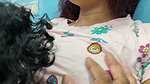 Boobs press with pussy lick romance in skirt