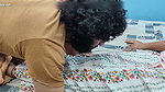 Boobs press with pussy lick romance in skirt