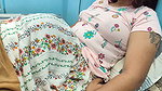 Boobs press with pussy lick romance in skirt