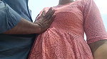 Housewife hot breast squeeze romance in outdoor