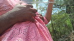 Housewife hot breast squeeze romance in outdoor