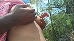 Housewife hot breast squeeze romance in outdoor