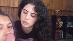 Two hot chicks appreciate the taste of his gorgeous penis in a threesome