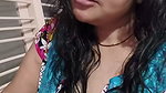 busty desi lady huge tits and cleavage in blue costume 22