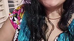 busty desi lady huge tits and cleavage in blue costume 22