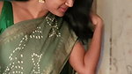 hot tamil lady sexy navel in green saree2