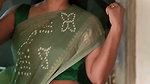 hot tamil lady sexy navel in green saree2