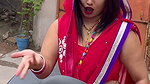 sexy desi lady hot deep navel in red saree from public2