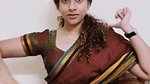 sexy hot dancer girl open deep navel in grey saree2